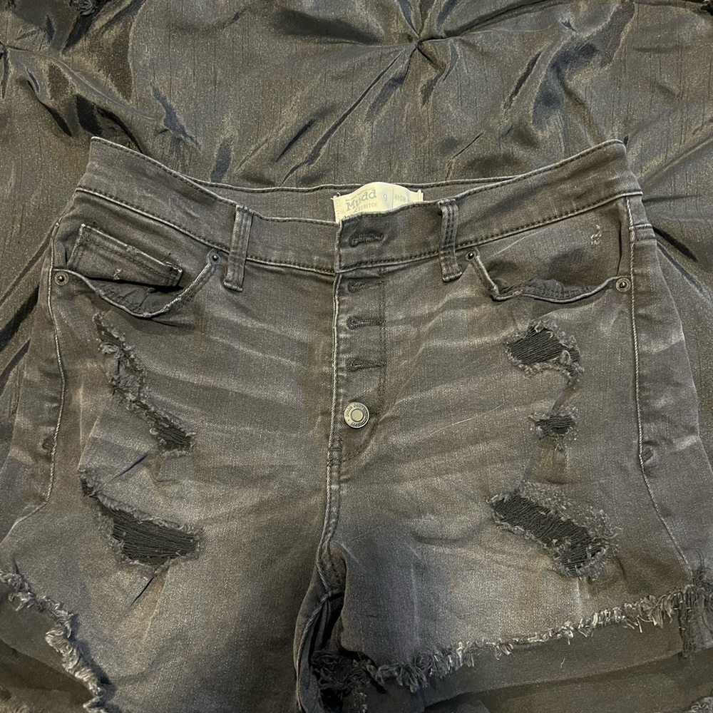 Mudd Distressed High-Rise Midi